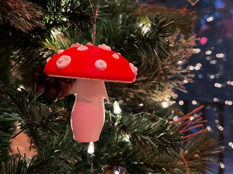 Mushroom Ornament - Amanita Muscaria  AMS No Waste
