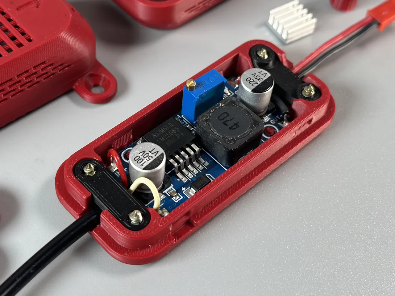 LM2596 Buck Converter Case | Snap-Fit | Options view 3