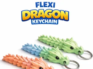 flexi dragon keychain