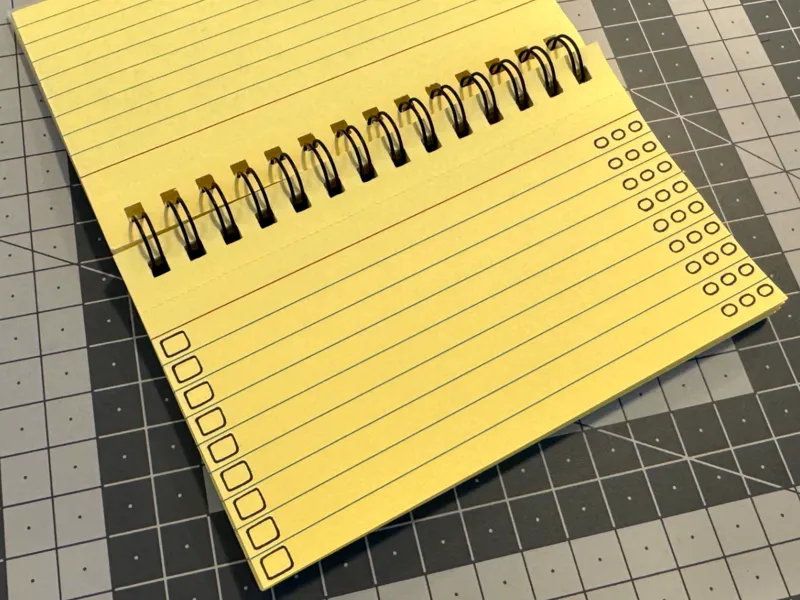GTD Stencil for Tearable Spiral Notebook