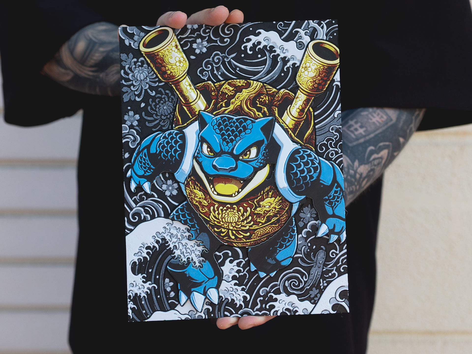 Blastoise Anime Pokémon Decoración 3D Multicolor