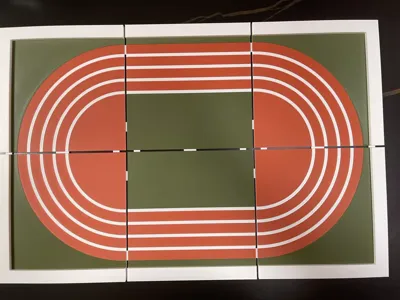 A 60CM long and 40CM wide school playground sand table model with a plastic track can be used for scene display and topic presentation