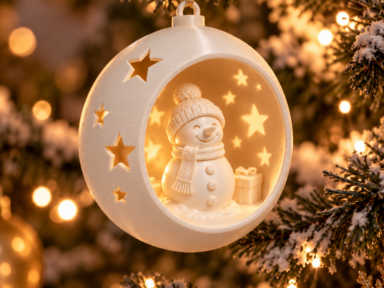 Snowman Christbaum Kugel - 1