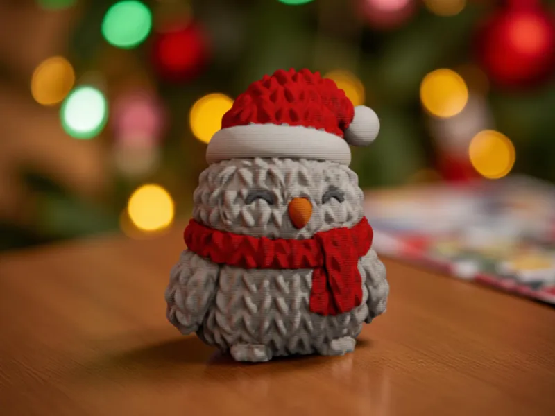 Knitted Christmas Owl