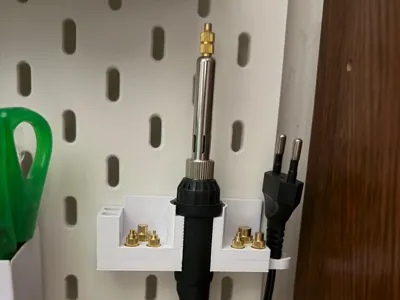 Soldering iron holder with inserts for SKADIS Ikea