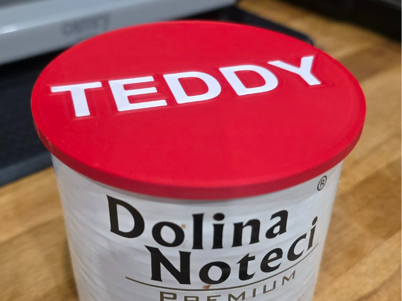 Dog Food Can Lid 101mm –Custom Name Engraved Cover