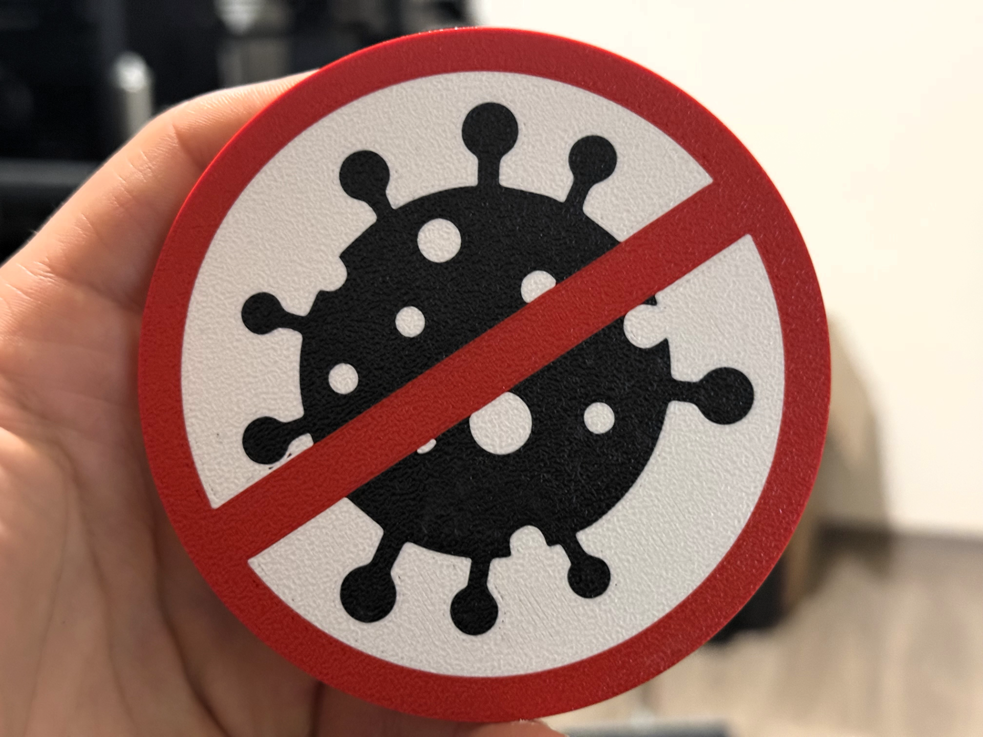 No Virus Sign coaster