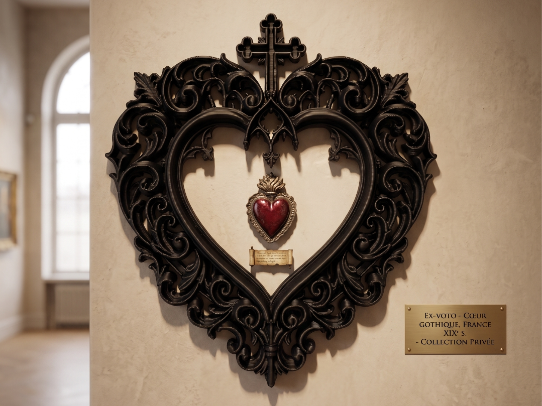 Sacred Heart Ex-Voto Gothic Frame
