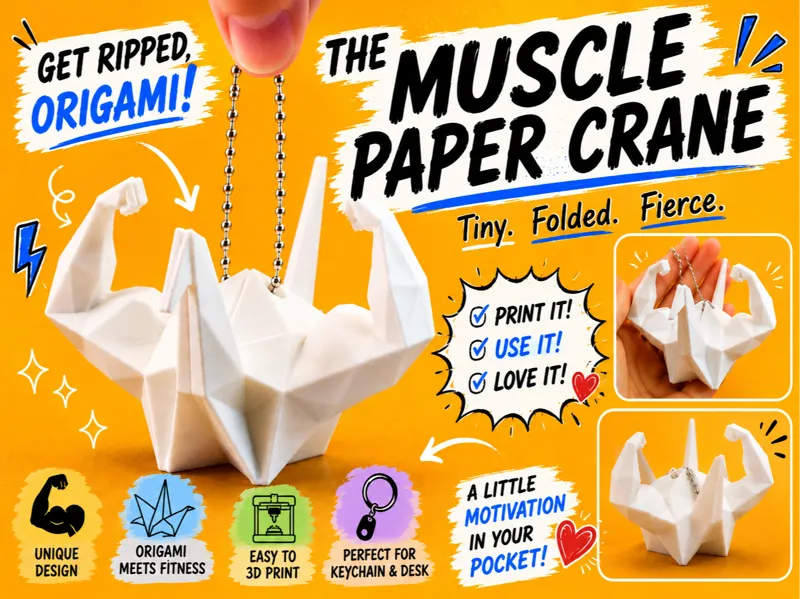 The Muscle Paper Crane - Keychain &Toy