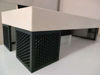 Desk stand under monitor with ikea lack shelf
