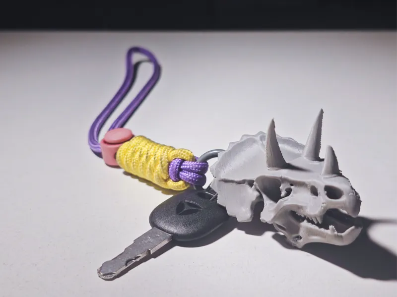 Triceratops Fossil Model + Keychain Combo