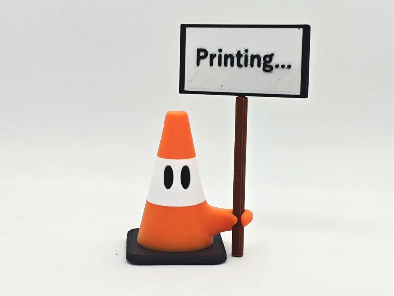 Customizable cone Sign Holder, Message Desk Decor