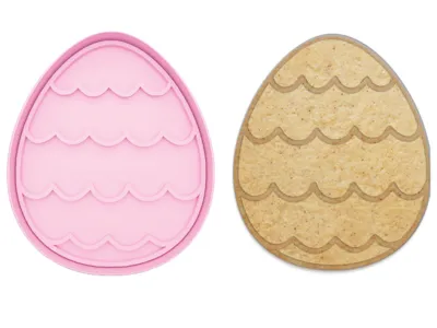 Easter Egg Cookie Cutter Wave Pattern - 3 sizes