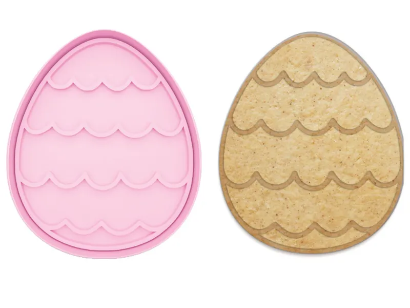 Easter Egg Cookie Cutter Wave Pattern - 3 sizes