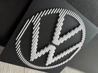 VW Logo Emblem Sliced Schicht Layer