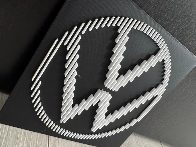 VW Logo Emblem Sliced Schicht Layer