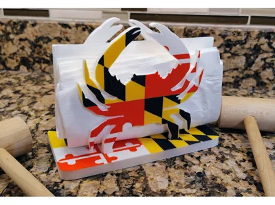 Maryland Flag Crab Napkin Holder (AMS)