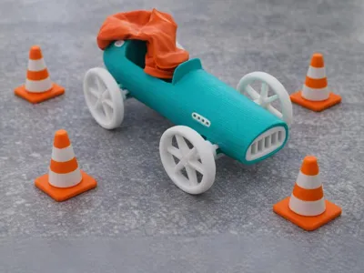 Balloon-powered Car Toy - 1950s Formula Style