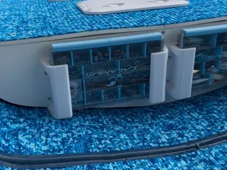 Slide In tackle box holders for a boat
