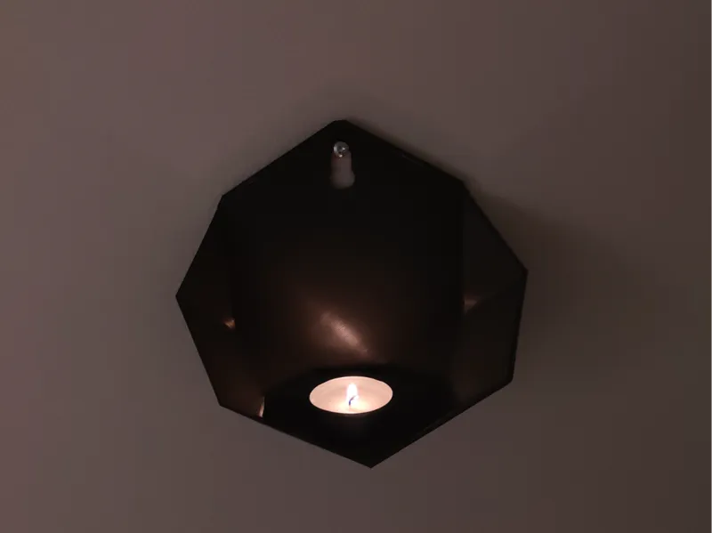 Hexagon wallmounted tealight holder