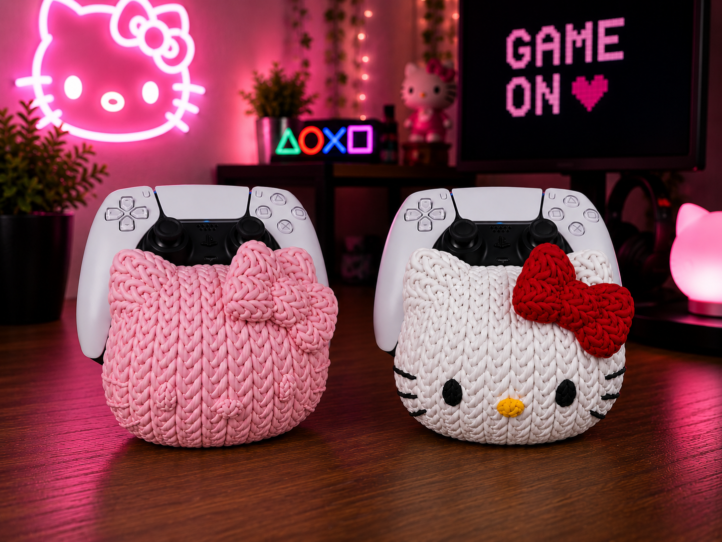 Miniatura 1 do modelo 3D Hello Kitty Knitted PS5 Controllerhalter 