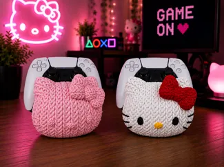 Hello Kitty Knitted PS5 Controllerhalter 