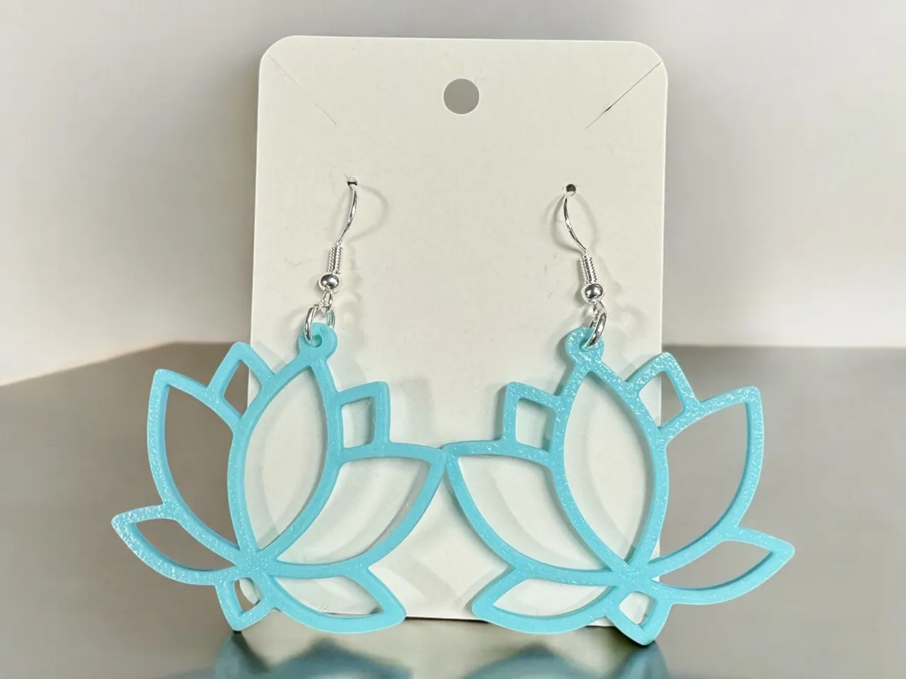 Lotus Flower Earrings view 3