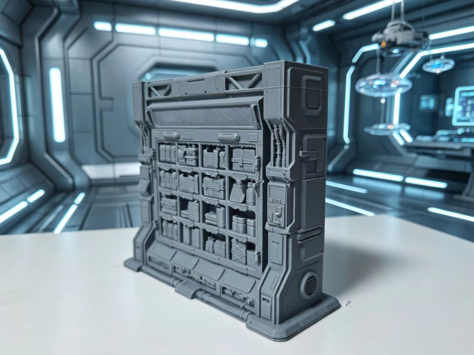 Sci-Fi Scene - Base Interior Wall Panel Gear Depot