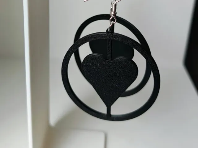 hoop earrings with a heart