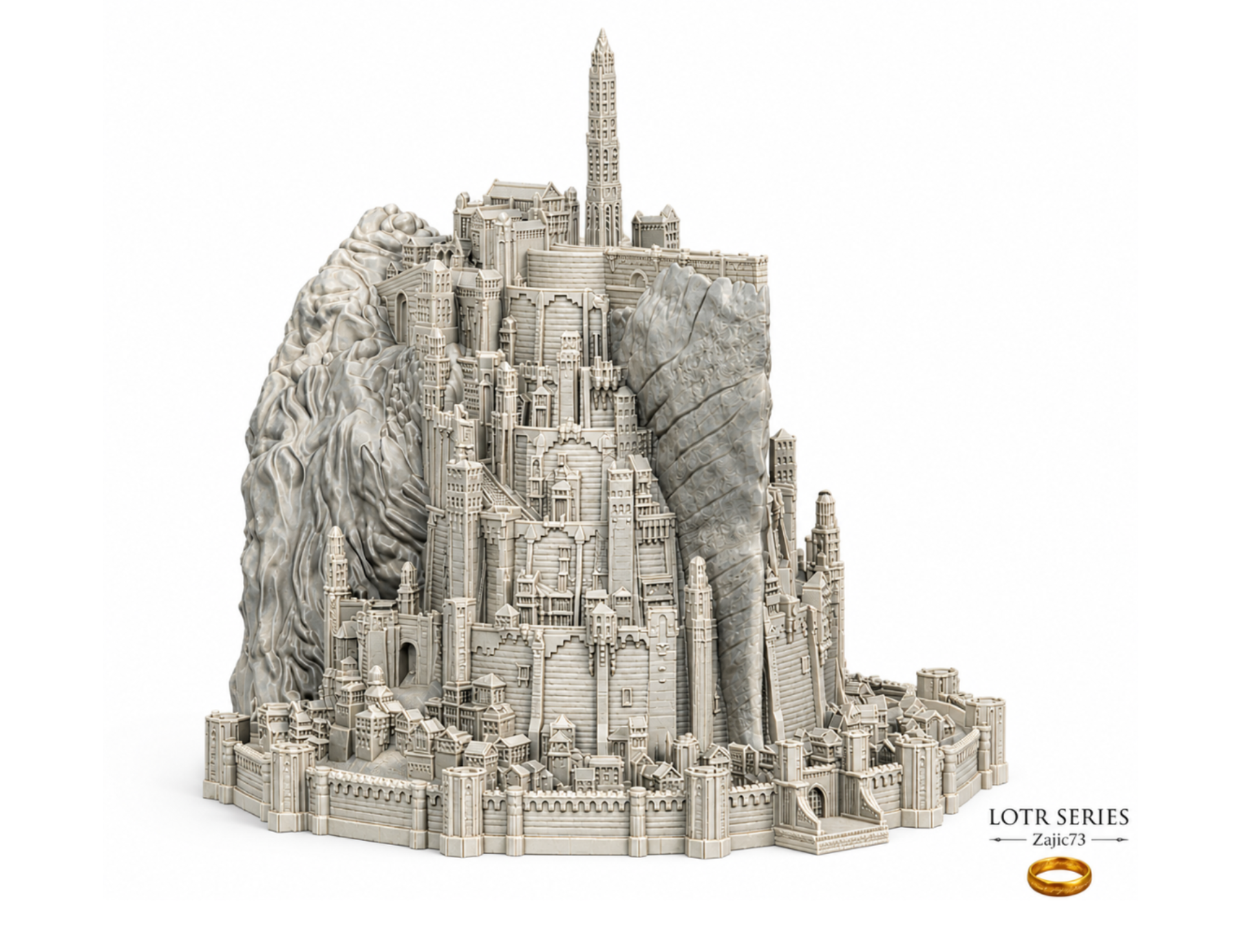 3D модель Minas Tirith — 3D-друкована фортеця Гондору | Владар Перснів | Мініатюра Львів — 3D друк Львів