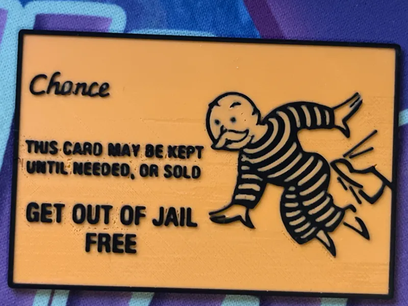 Get Out of Jail Free Chance Card from Monopoly