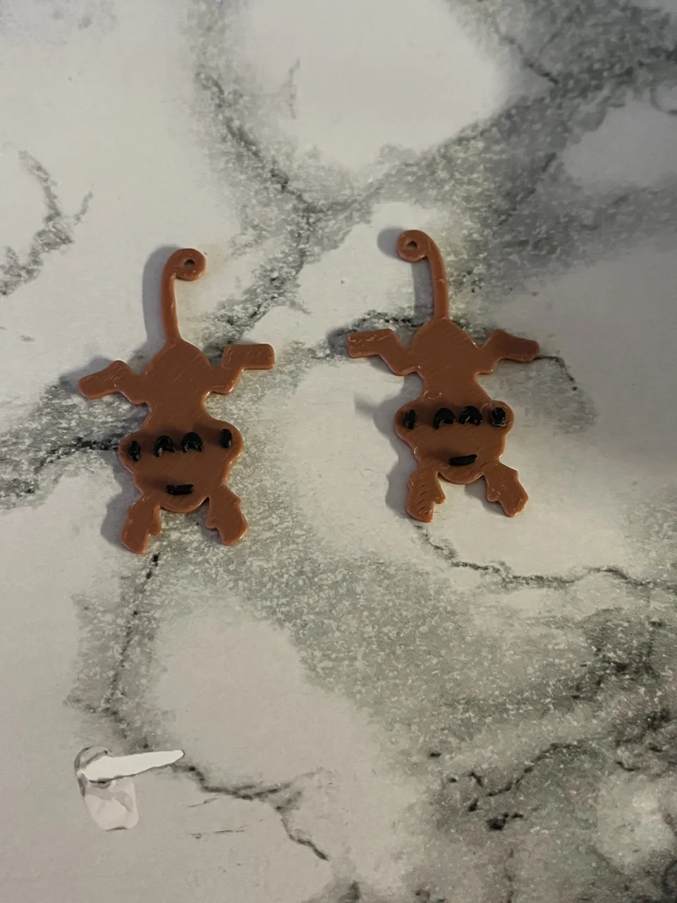 monkey earrings view 2