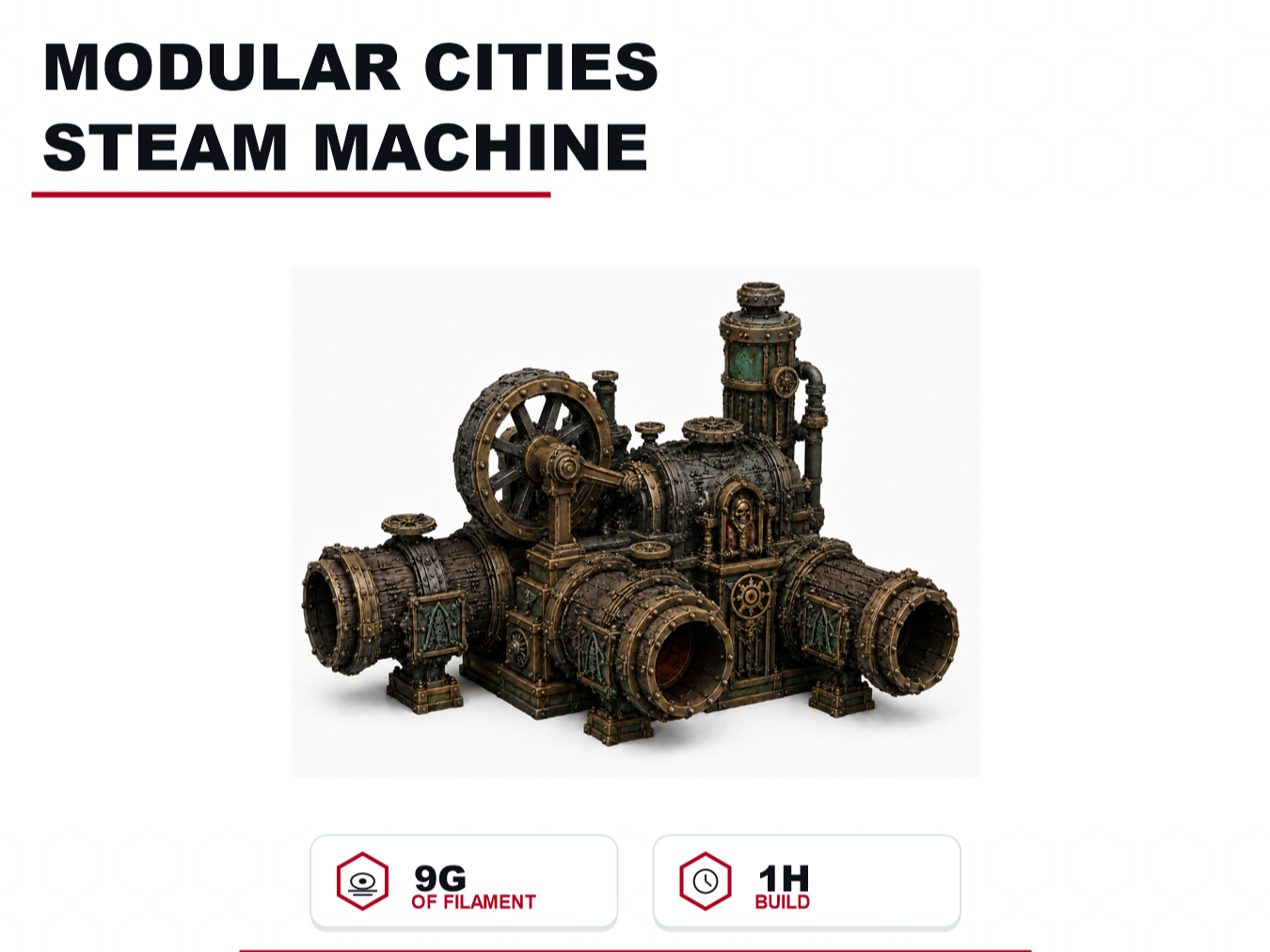 Modular Cities Steam Machine- FDM Friendly Terrain