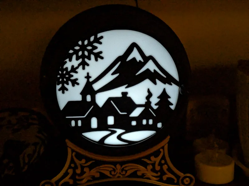 Christmas Winter Village Tea Light Scene