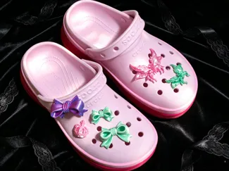 蝴蝶结洞洞鞋鞋花CROCS装饰物1.0