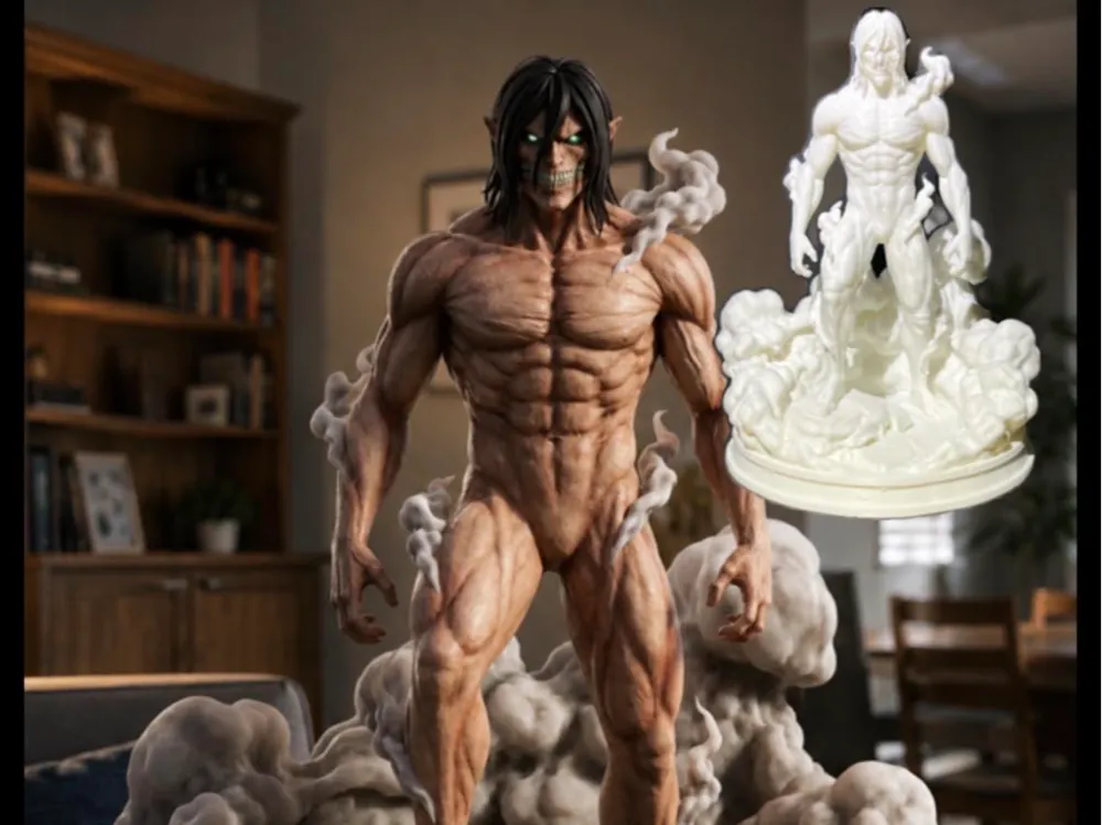 Soporte: Eren Yeagers Attack Titan. Referencia del modelo original.
