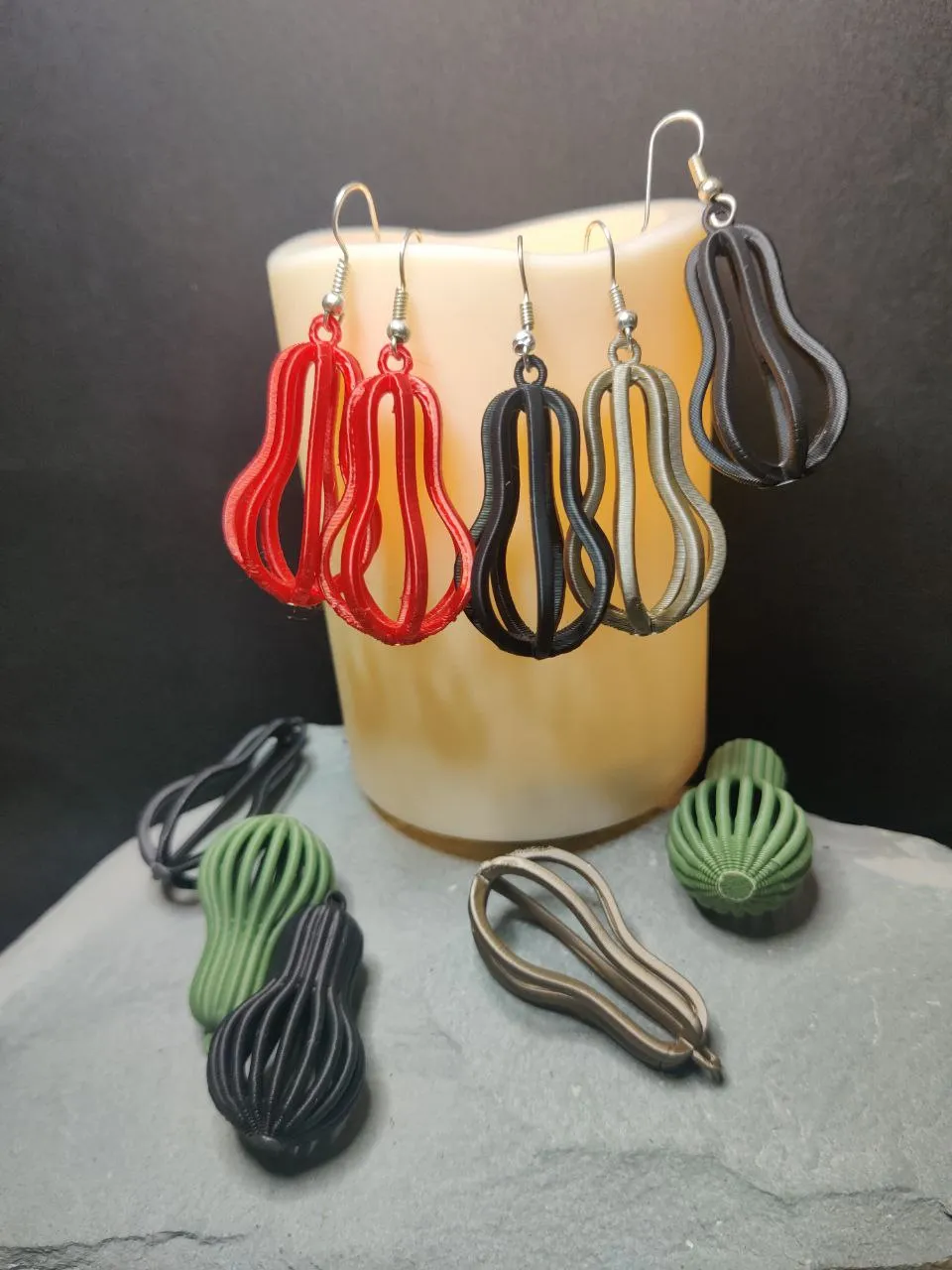 Layered Christmas Pear Earring – Holiday Edition view 2