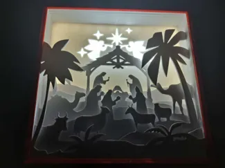 Shadow Box Christmas Nativity Scene