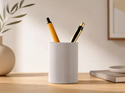 Japandi Pen Holder • Groove Pattern