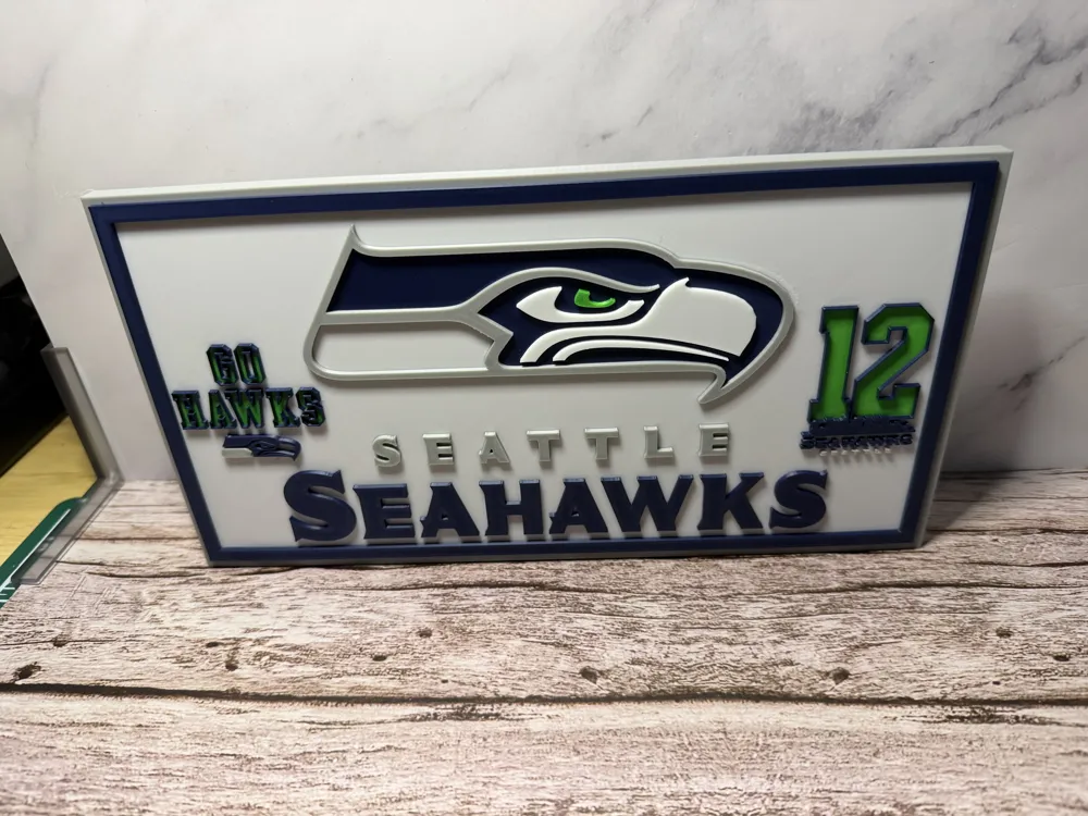 Seattle Seahawks Multi-Color Wall Plate - Free 3D Print Model - MakerWorld