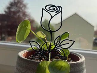 Rose Silhouette – Plant Stake & Cake Topper