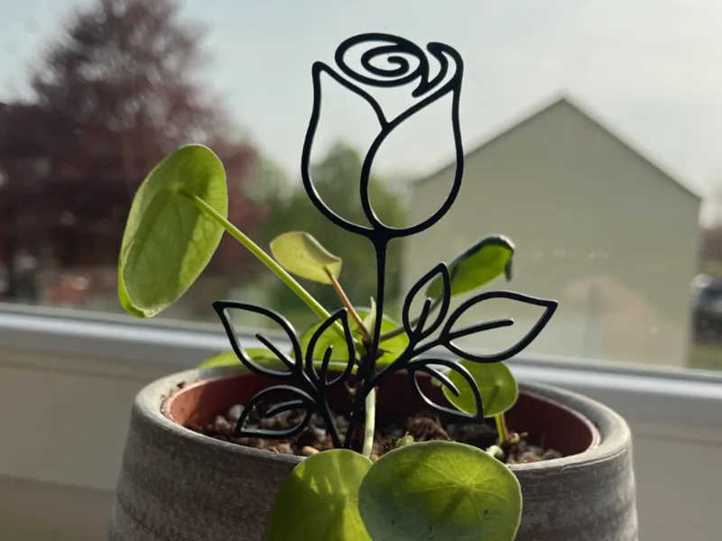 Rose Silhouette – Plant Stake & Cake Topper