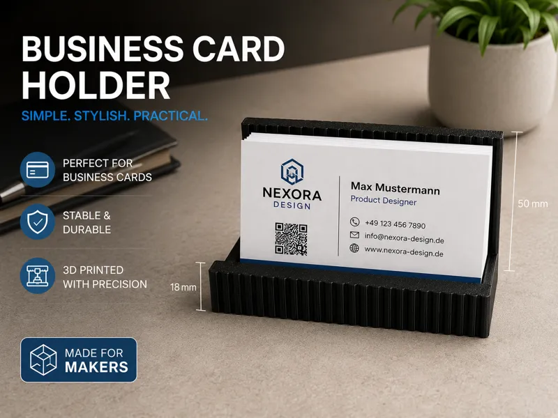 Modern Ribbed Business Card Holder