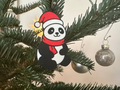 Cute Christmas Panda Ornament