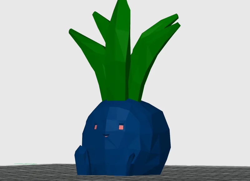 oddish low poly figure figurine mode