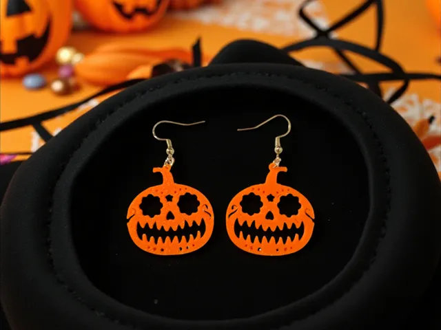 Calavera pumpkin earrings