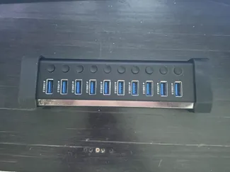 10 port USB hub aluminum profile mount