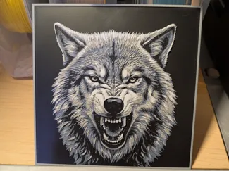 Growling Wolf Hueforge - 4 color