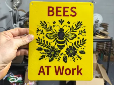 Bees At Work Sign