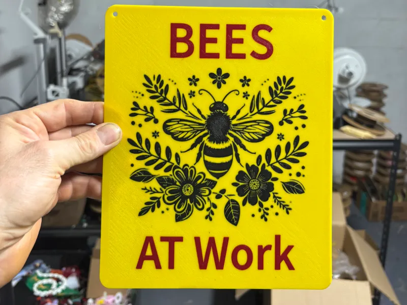 Bees At Work Sign
